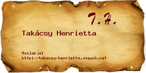 Takácsy Henrietta névjegykártya